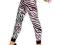 Glamour Legginsy Zebra ściągacze Crazy S/M