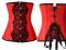 Czerwony gorset underbust gothic vampire koronka L