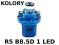 DIODOWE ŻARÓWKI LED R5 w oprawce B8.5D - KOLORY -
