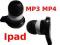 Kolorowe słuchawki douszne MP3 MP4 Ipad Apple 9885