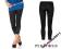 Q234* MELROSE CZARNE ZDOBIONE LEGGINSY 3/4 42