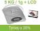 ELEKTRONICZNA WAGA KUCHENNA SZKLANA LCD 5KG/1G