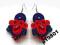 Piękne granatowo czerwone kolczyki sutasz