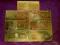 Zestaw-Dolarów banknoty w złocie 24 karat 7szt.