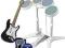 Wii rock band:perkusja, gitara, mikrofon ,3 gry