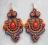 kolczyki soutache (sutasz) pomarańczowo szare