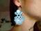 Kolczyki sutasz soutache niebieskie błękit