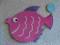 NAKLEJKA 3D Z BROKATEM RÓŻOWA RYBA SCRAPBOOKING