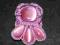 Broszka z sutaszu RÓŻOWA rękodzieło