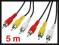Przedłużacz Kabel RCA wtyk x3,z obu stron; 5m