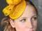 FASCYNATOR żółty, woalka, toczek, SYLWESTER ekstra