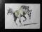 Obraz konia akryl A5 farby akrylowe i długopis