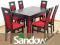 stół 90x140x240 MASYWNY + 6 krzeseł Sandow Wa-wa