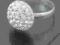 Srebrny pierścionek płaska kula swarovski 12 mm