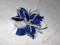 Broszka filcowa, filc, kwiatek, biało-granatowa...