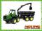 SIKU traktor John Deere z przyczepą leśną 1992