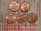 1 cent, one cent, USA, 5 szt. 2004-2009, STAN I-