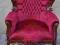 KRÓLEWSKI PIĘKNY BAROKOWY FOTEL DREWNO Z BORDEM
