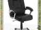 Krzesło biurowe fotel szefa skóra czarne BS022