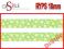 DiStile~ WSTĄŻKA 18mm ryps kwiatki 1mb ZIELONY