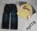 NEXT Bombowe Spodnie Jeans + Bluzka Mickey 110/116