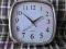 KWADRATOWY  ZEGAR ŚCIENNY KWARCOWY SREBRNY KRAKÓW