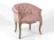 Piękny francuski fotel, fotelik pudrowy róż