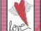 Walentynki Wyszywana Walentynka kartka z haftem