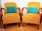 Dwa piękne musztardowe fotele Art Deco.