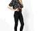 ASOS lycra sliskie wyzszy stan disco wet look M L