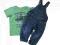 NA BAWEŁNIE JEANSOWE OGRODNICZKI+H&amp;M BLUZKA 86