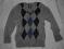 H&amp;M szary sweter w romby jak nowy r.110