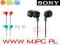 0042 SŁUCHAWKI DOKANAŁOWE SONY MDR-EX10LP DO MP4