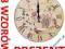 ZEGAR ŚCIENNY DREWNIANY @ VINTAGE @ RETRO @ 34cm @