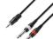 Kabel 2xJack MONO 6.3mm/Jack STEREO 3.5mm-1m-AH