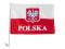 FLAGA SAMOCHODOWA Z GODŁEM POLSKI FLAGA POLSKI