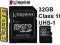 KINGSTON KARTA MICRO SD SDHC 32GB CLASS 10 UHS-1