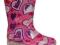 KALOSZE DZIEWCZĘCE GUMOWCE R.24 RÓŻOWE SERDUSZKA