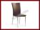 Eleganckie krzesło metalowe K113 brąz chrom skóra