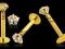 LABRET DO WARGI BRODY 14 K ZŁOTO GWIAZDKA 3 mm
