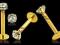LABRET DO WARGI BRODY 14 K ZŁOTO KRYSZTAŁEK 2 mm