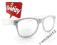 OKULARY NERD ZERÓWKI  WAYFARER NERDY BIAŁE
