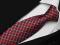 Żakardowy Krawat Męski w Kratę BORDOWY KGM43