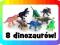 FIGURKI DINOZAURY GUMOWE ZESTAW 8SZT 8CM T-REX HIT