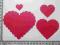 scrapki  zestaw serc - 4 sztuki z falbanką