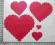 scrapki  zestaw serc - 5 sztuk  z falbanką