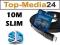 KABEL HDMI - HDMI SLIM GOLD 10m PŁASKI 1.4a 3D