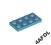 4AFOL 2x LEGO Medium Azure Plate 2 x 4 3020