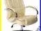 FOTEL BIUROWY BEŻOWY BANKOWY DUŻY SKÓRA FOTELE