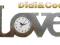 DUŻY ZEGAR LOVE  drewniany NAPIS 2 kolory   #D1
